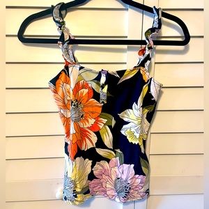 GUESS Ruffle Strap Floral Tank top